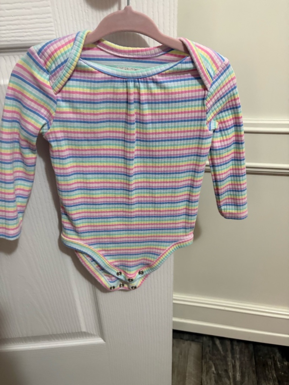 Striped Pastel One-Piece Bodysuit - Infants 6/9M